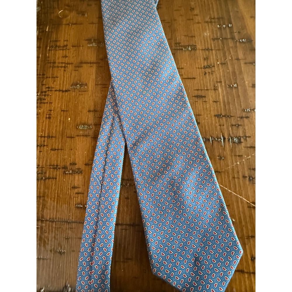 Givenchy Monsieur Blue Silk Micro Paisley Tie Made in Italy Designer Necktie